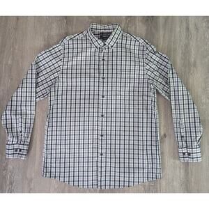 EUC Mens CLAIBORNE 80's 2-PLY Long Sleeve Plaid Shirt ~ Size Large ~ 100% Cotton